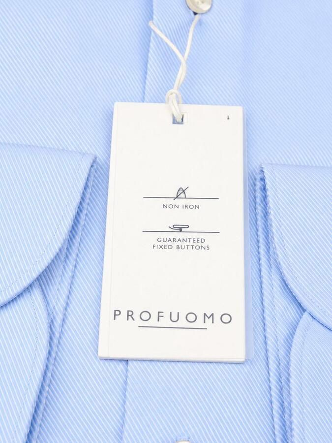 Profuomo Heavy Twill Overhemd Lichtblauw - Foto 3