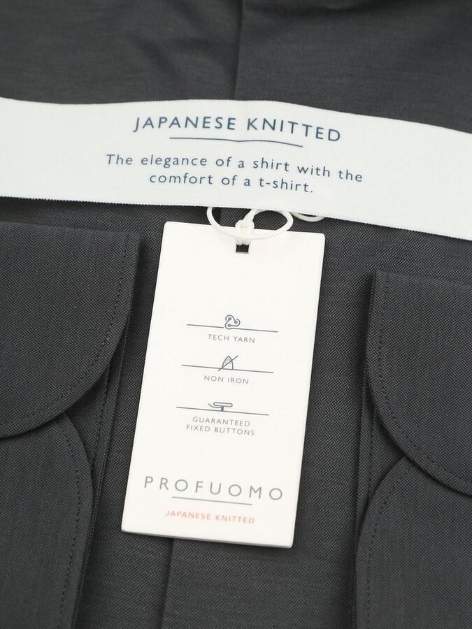 Profuomo Japanese Knitted Overhemd Antraciet - Foto 4