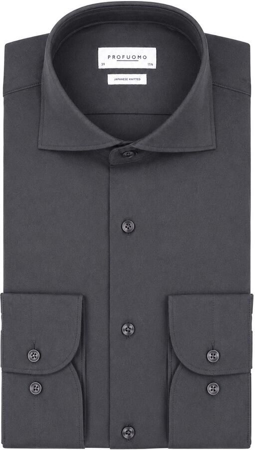 Profuomo Japanese Knitted Overhemd Antraciet