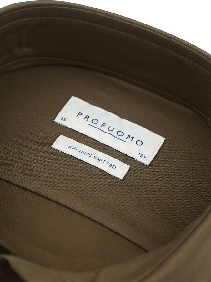 Profuomo Japanese Knitted Overhemd Army Groen - Foto 3