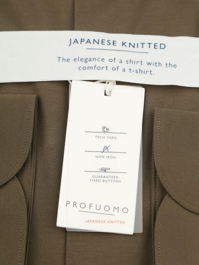 Profuomo Japanese Knitted Overhemd Army Groen - Foto 4