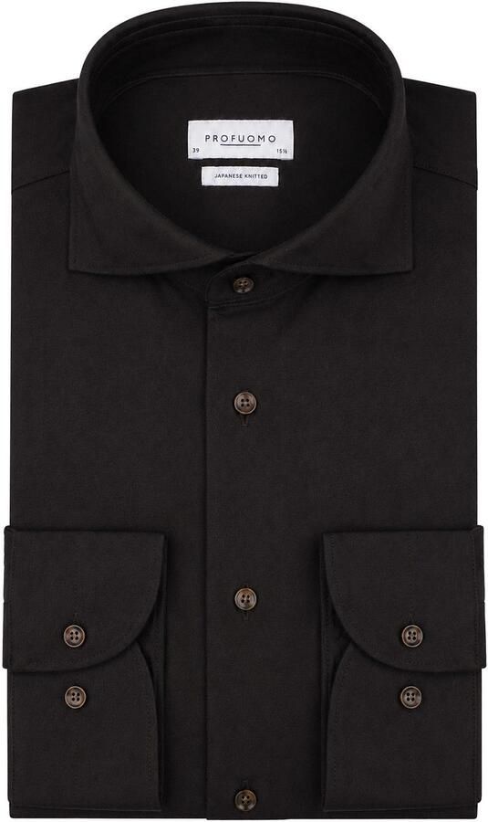 Profuomo Japanese Knitted Overhemd Bruin