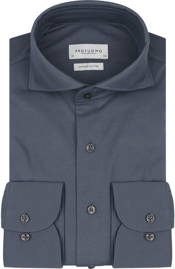 Profuomo X-Cutaway Denim Blue Overhemd Blue Heren