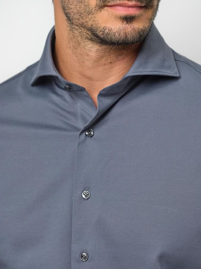 Profuomo Japanese Knitted Overhemd Denim Blue - Foto 2