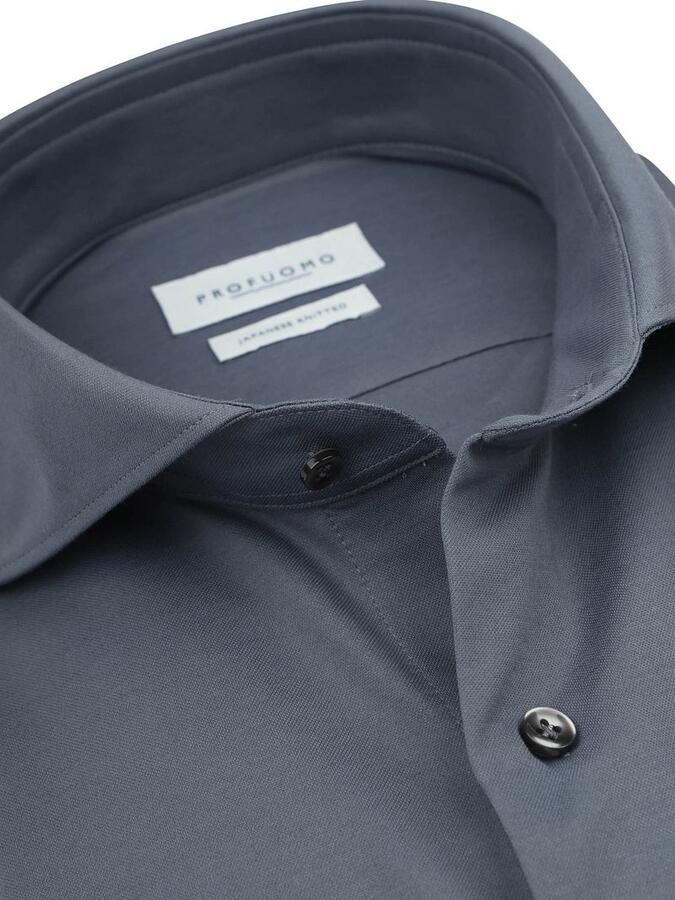 Profuomo Japanese Knitted Overhemd Denim Blue - Foto 5