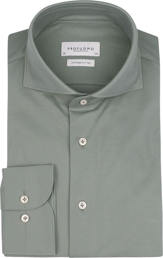 Profuomo Groene Overhemdjurk van Katoen Slim Fit Green Heren - Foto 7