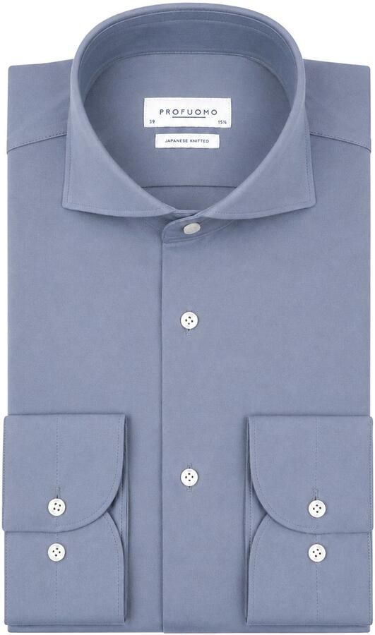 Profuomo Japanese Knitted Overhemd Indigo