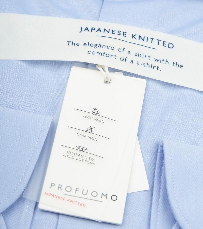 Profuomo Overhemd Lange Mouw Japanese Knitted Overhemd Lichtblauw - Foto 5