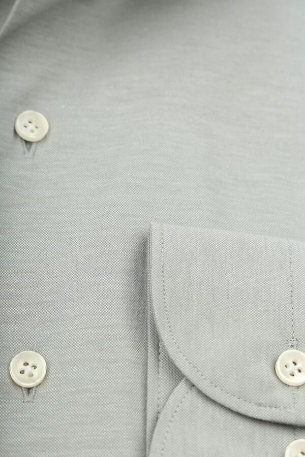 PROFUOMO Heren Overhemden Shirt X-cutaway Japanese Knitted Grijs - Foto 6