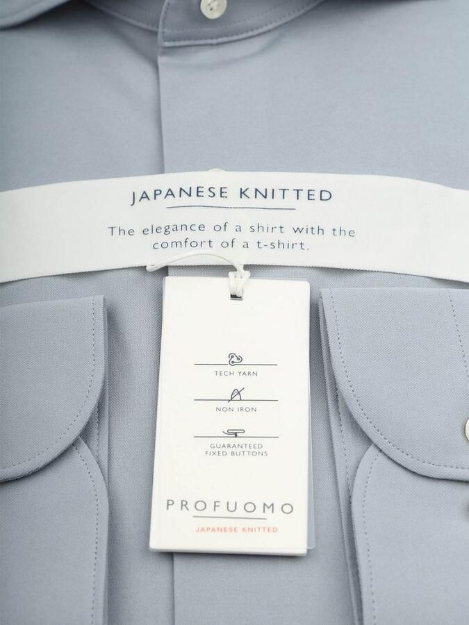 Profuomo Japanese Knitted Overhemd Light Blue - Foto 4