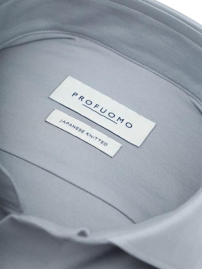 Profuomo Japanese Knitted Overhemd Light Blue - Foto 4