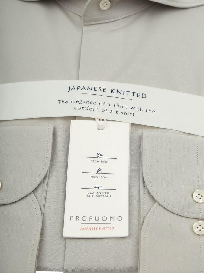 Profuomo Overhemd Lange Mouw Japanese Knitted Overhemd Light Green - Foto 5