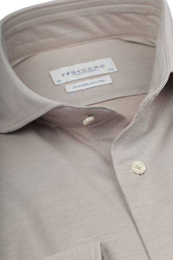 Profuomo Overhemd Lange Mouw Japanese Knitted Overhemd Melange Beige - Foto 9