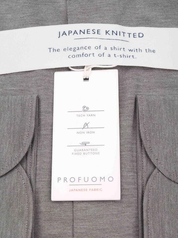 Profuomo Japanese Knitted Overhemd Melange Bruin - Foto 2