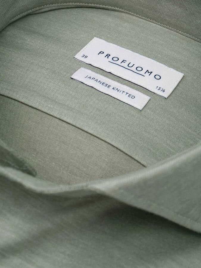 Profuomo Japanese Knitted Overhemd Melange Groen - Foto 5