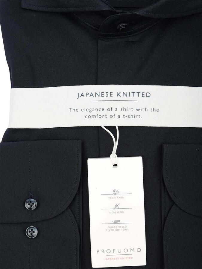 Profuomo Japanese Knitted Overhemd Navy - Foto 3