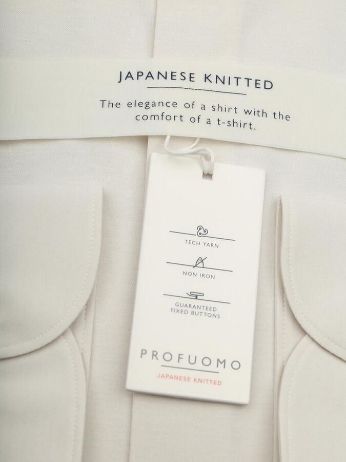 Profuomo Japanese Knitted Overhemd Off White - Foto 5