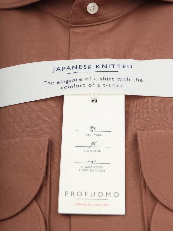Profuomo Japanese Knitted Overhemd Red Clay - Foto 4