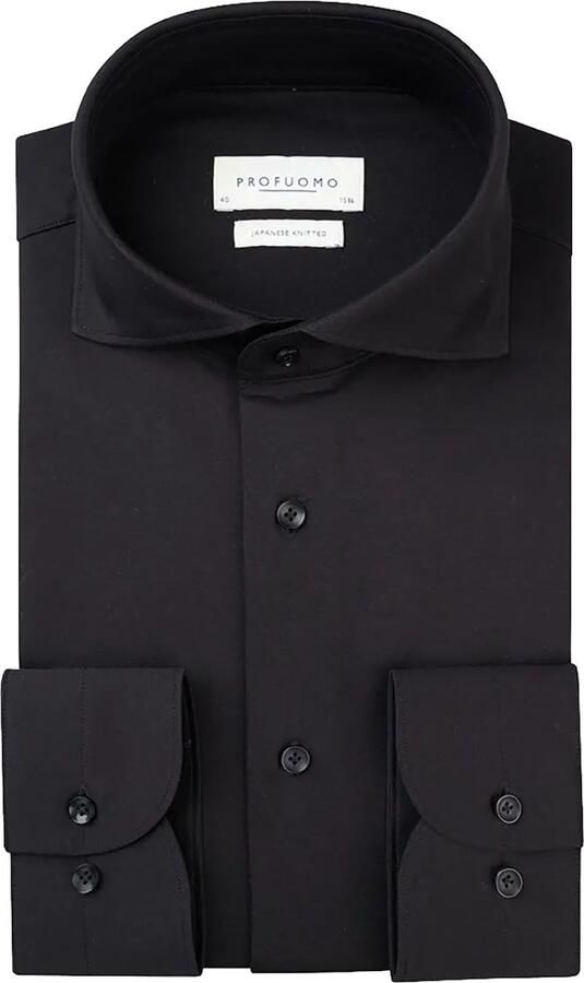 PROFUOMO Heren Overhemden Shirt X-cutaway Sf Japanese Knitted Zwart - Foto 9