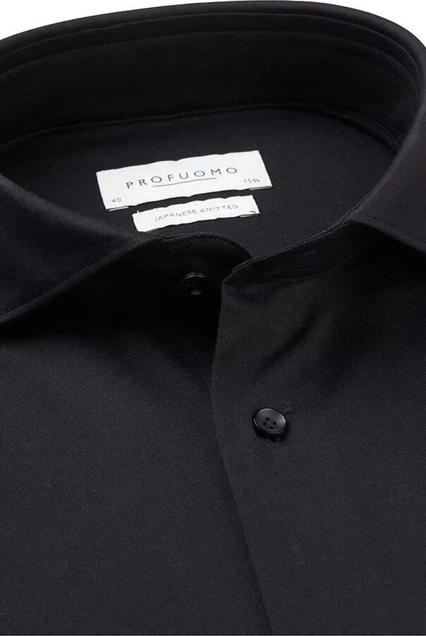 PROFUOMO Heren Overhemden Shirt X-cutaway Sf Japanese Knitted Zwart - Foto 13