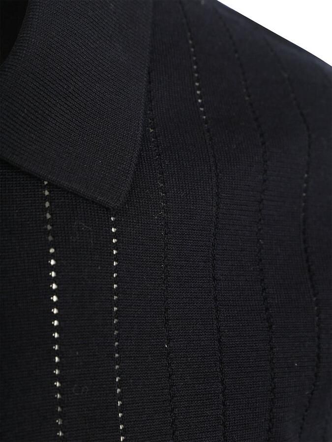 Profuomo Knitted Half Zip Poloshirt Dropneedle Navy - Foto 3