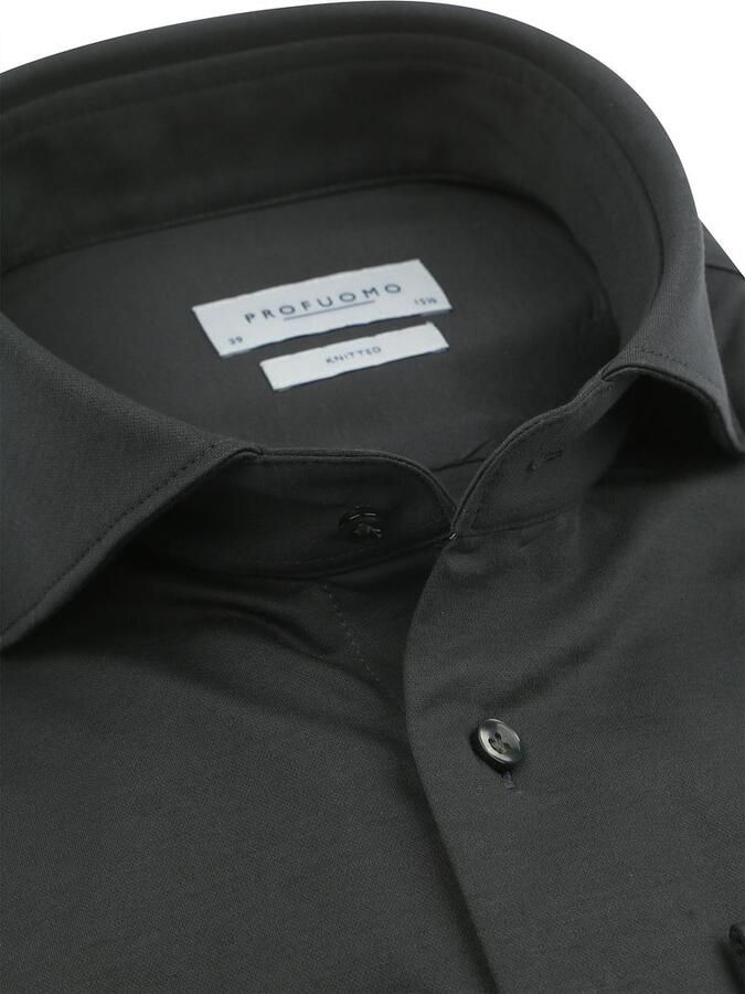 PROFUOMO Heren Overhemden Shirt Cutaway Sf Sc Knitted Groen - Foto 2