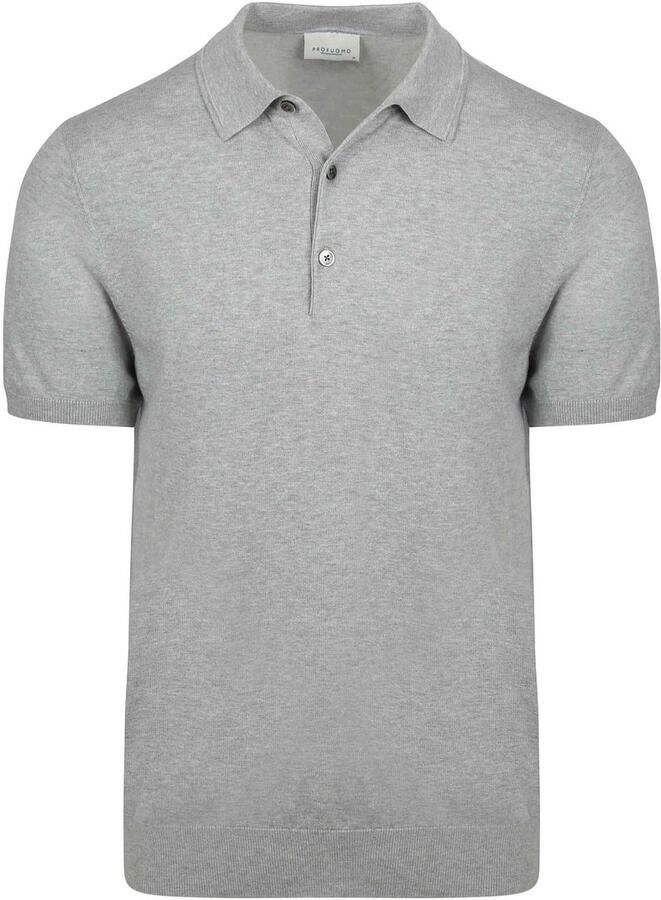 Profuomo Polo Shirt Korte Mouw Knitted Poloshirt Grijs - Foto 4