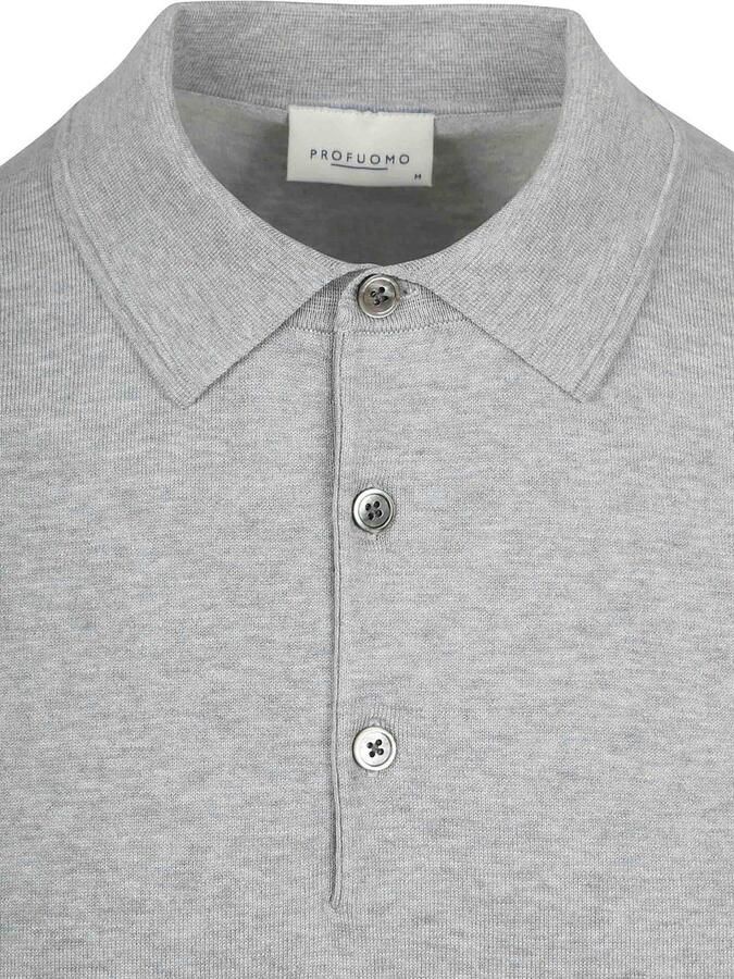 Profuomo Polo Shirt Korte Mouw Knitted Poloshirt Grijs - Foto 6