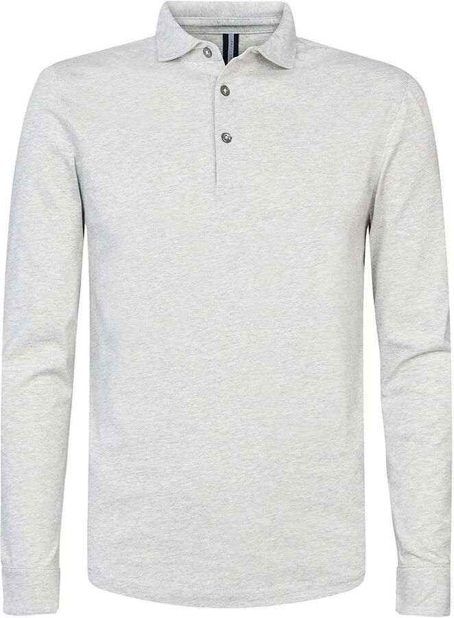 Profuomo Longsleeve Polo Grijs Melange