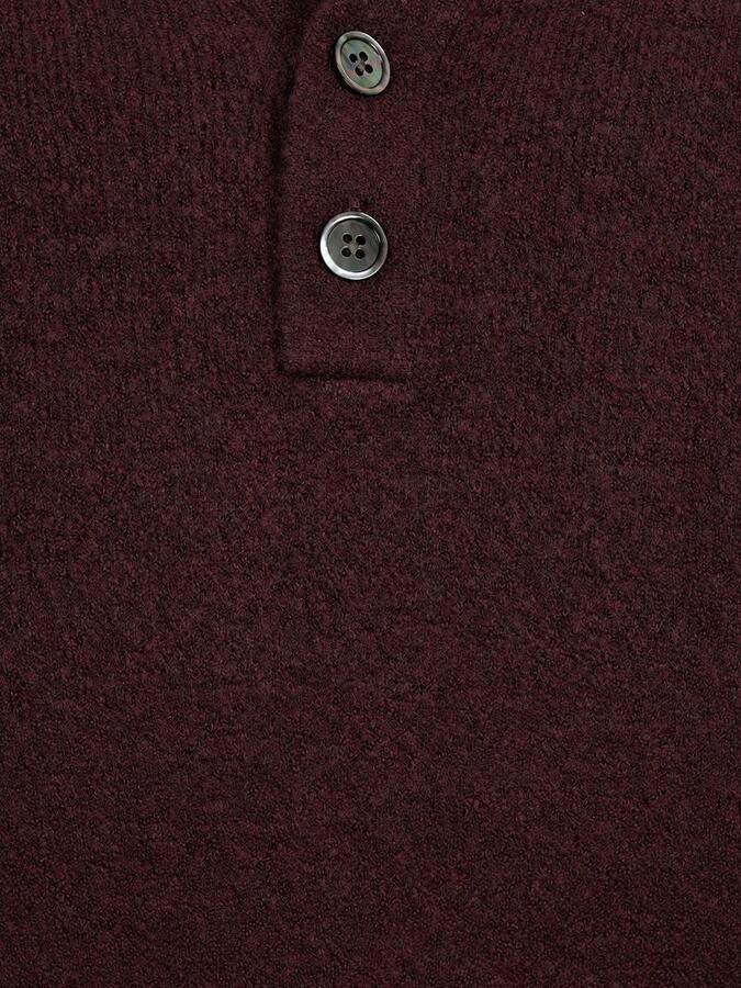 Profuomo regular fit gebreide trui met wol aubergine - Foto 3
