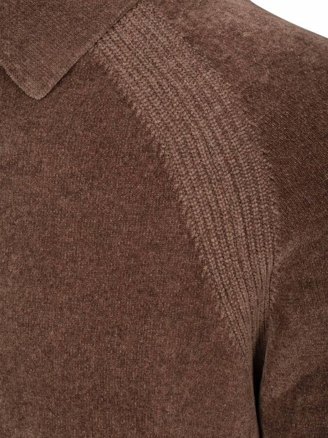 PROFUOMO Heren Truien & Vesten Polo Ls Chenille Beige - Foto 6