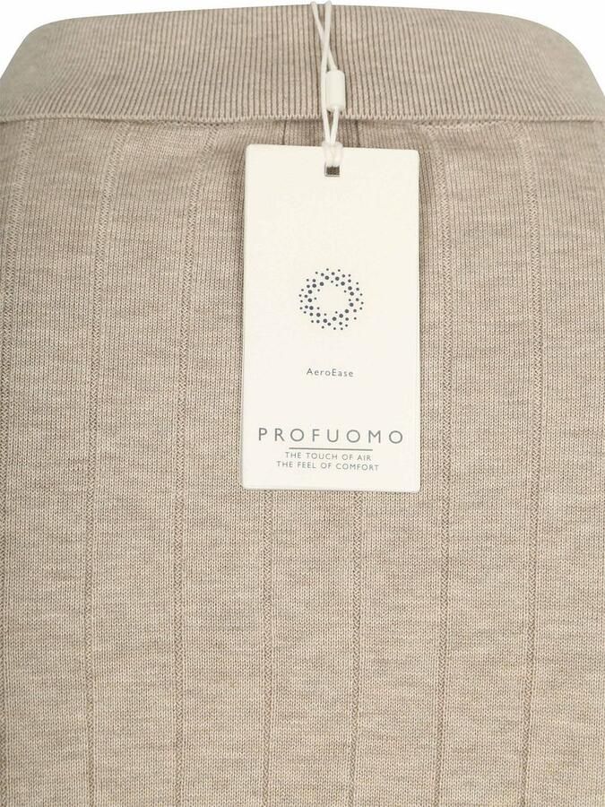 Profuomo Polo Shirt Lange Mouw Longsleeve Poloshirt Dropneedle Beige - Foto 7