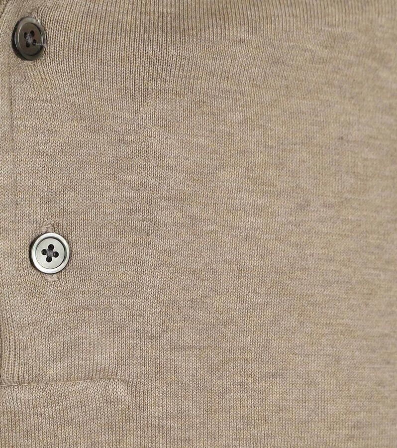 PROFUOMO Heren Truien & Vesten Polo Onepiece Luxury Basic Beige - Foto 7