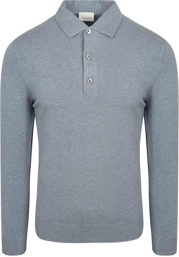 Profuomo Longsleeve Poloshirt Luxury Basic Blauw