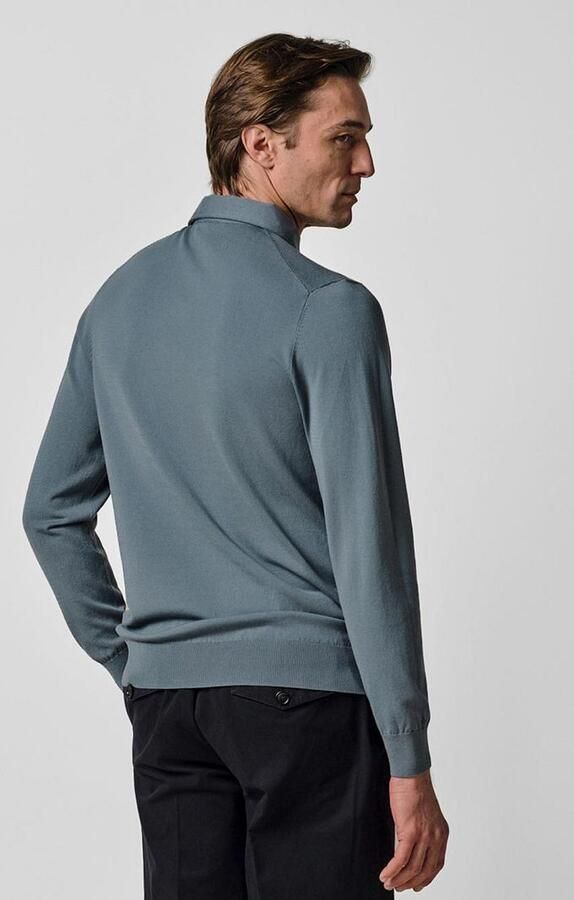 Profuomo Longsleeve Poloshirt Luxury Basic Blauw - Foto 4