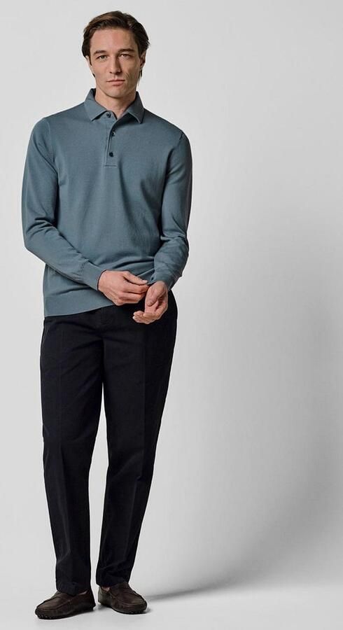 Profuomo Longsleeve Poloshirt Luxury Basic Blauw - Foto 5