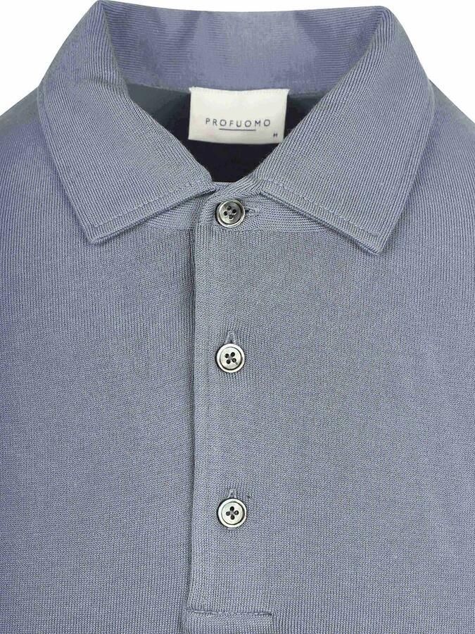 Profuomo Longsleeve Poloshirt Luxury Basic Blauw - Foto 3