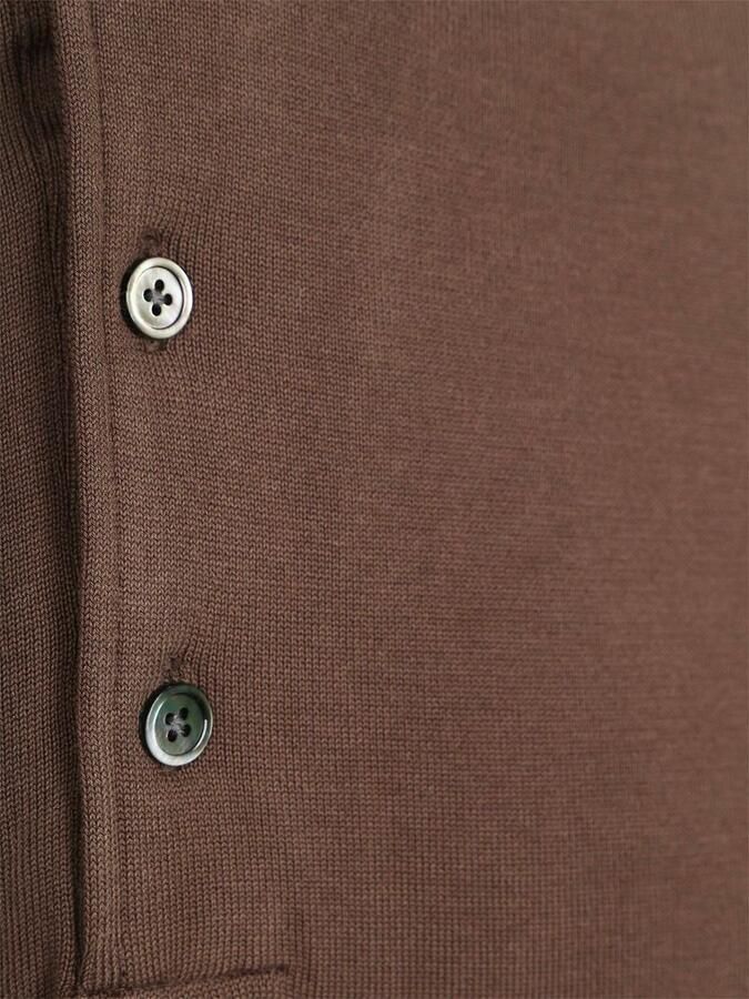 Profuomo Longsleeve Poloshirt Luxury Basic Bruin - Foto 2