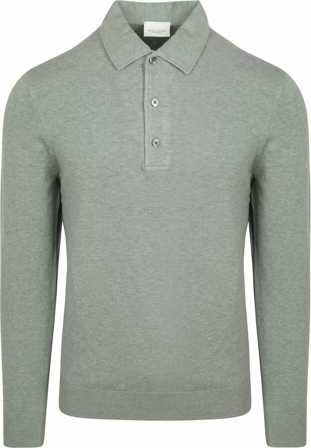 Profuomo Longsleeve Poloshirt Luxury Basic Groen