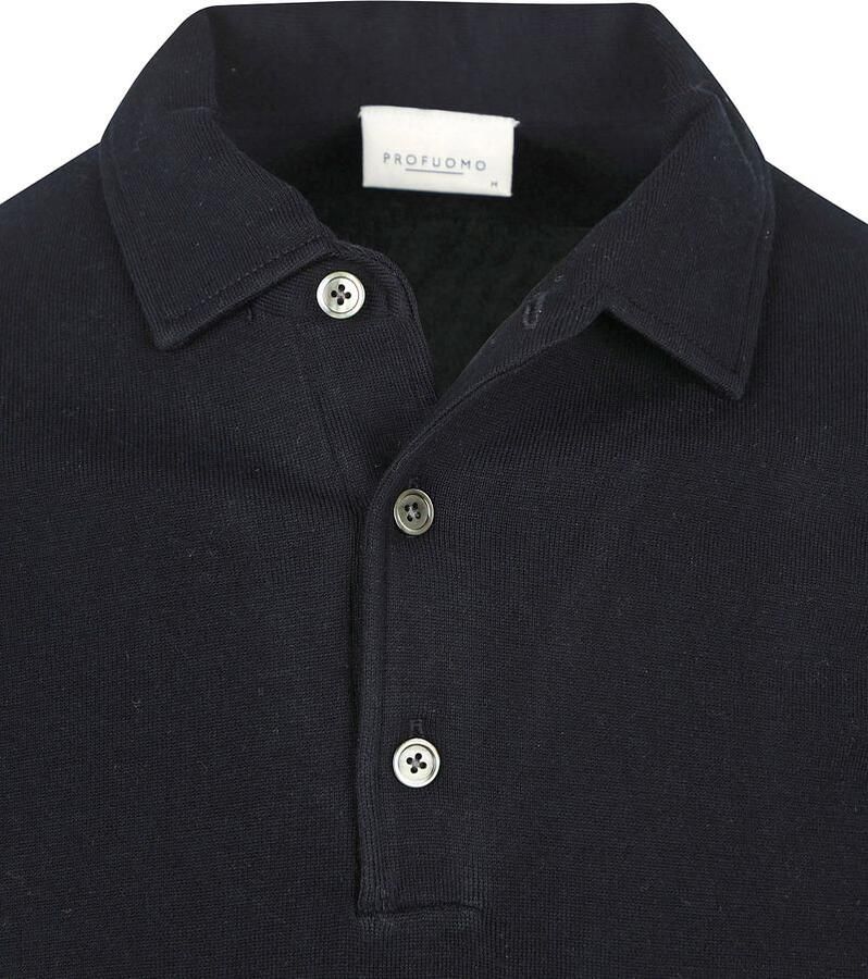 PROFUOMO Heren Truien & Vesten Polo Onepiece Luxury Basic Donkerblauw - Foto 5