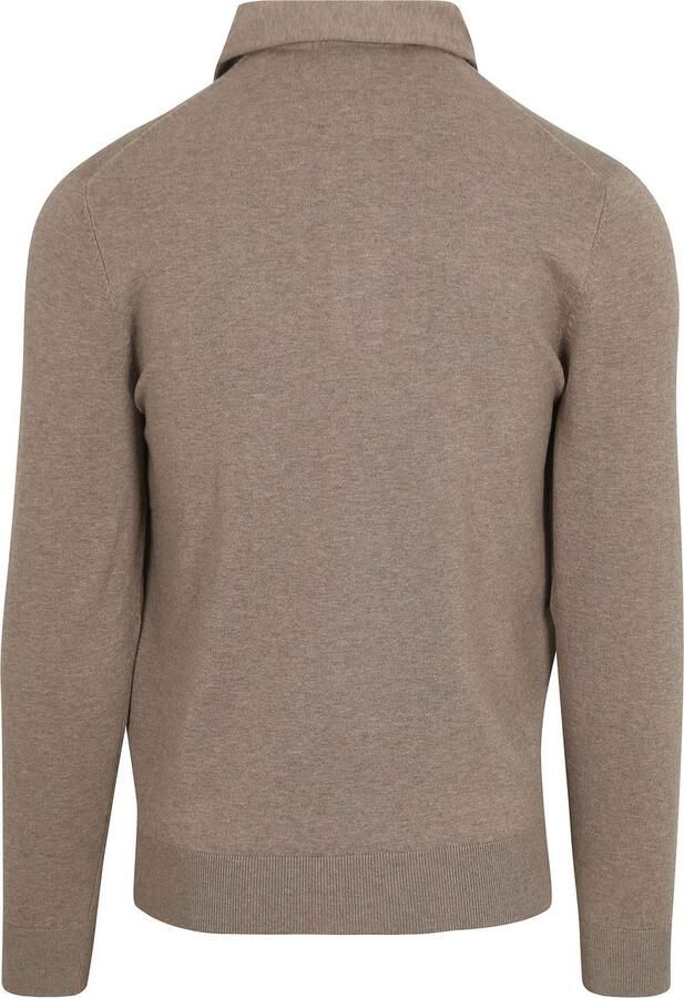 Profuomo Sweater Longsleeve Poloshirt Luxury Basic Taupe