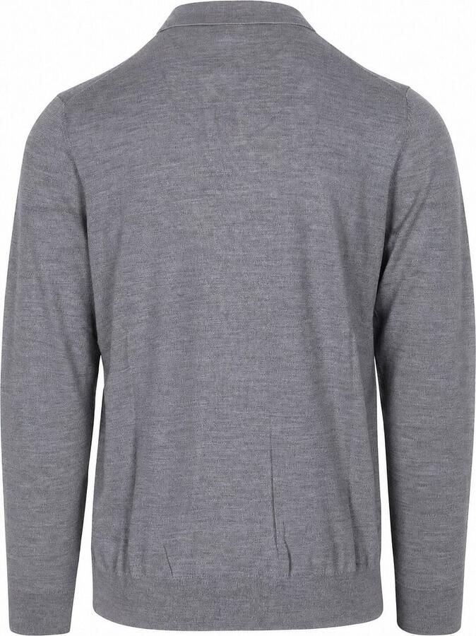 Profuomo Longsleeve Poloshirt Merinowol Grijs - Foto 2