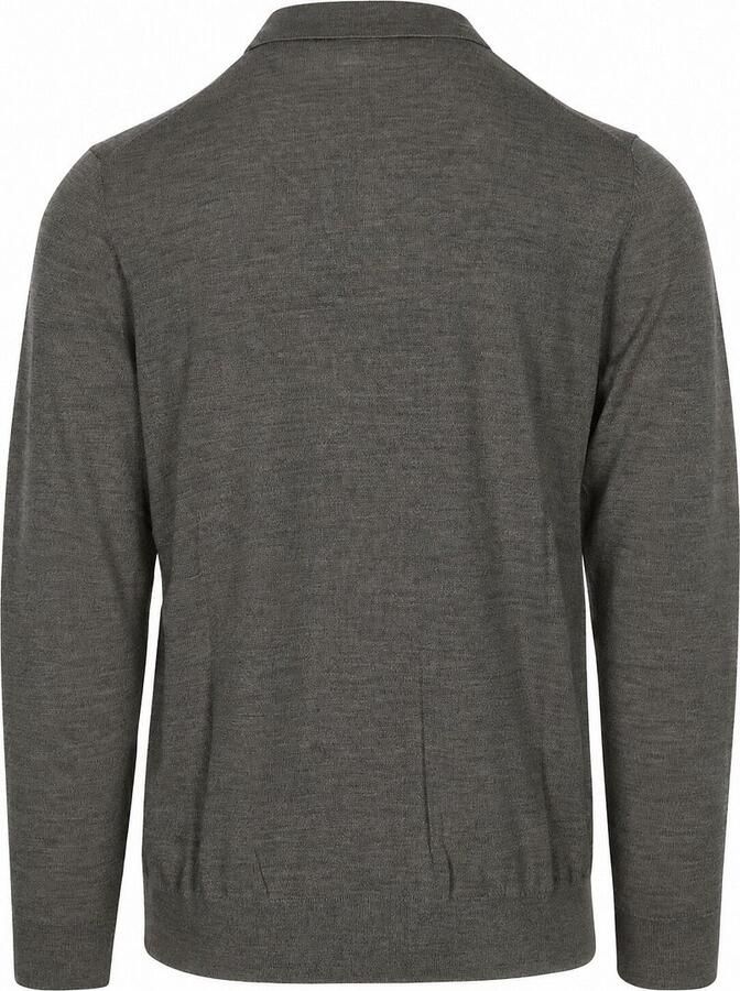 Profuomo Polo Shirt Lange Mouw Longsleeve Poloshirt Merinowol Groen - Foto 5