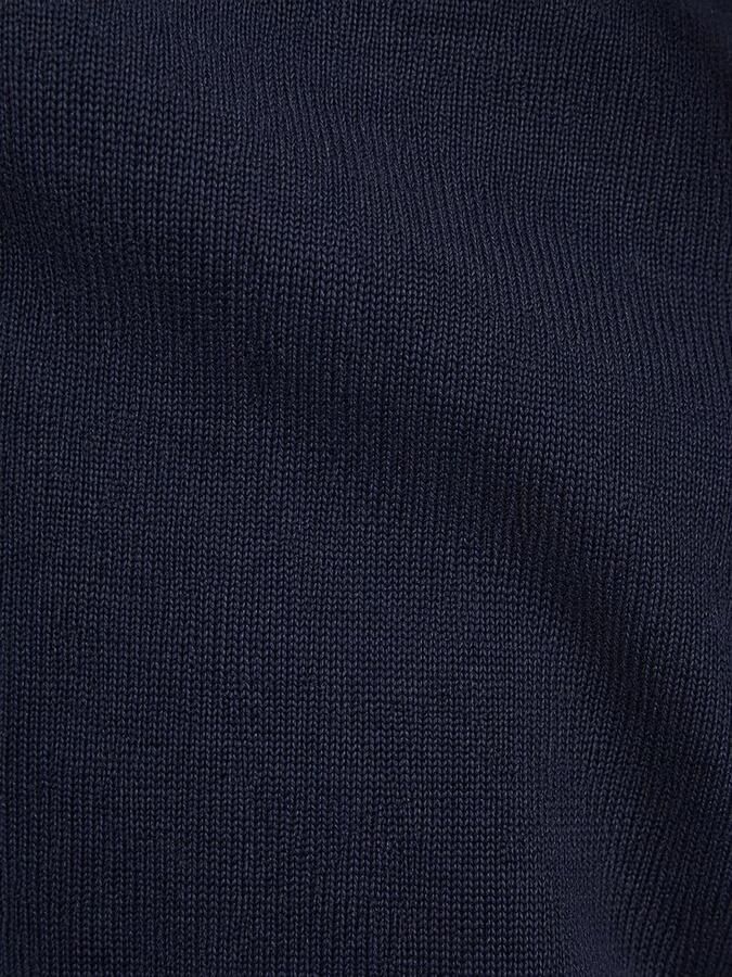 Profuomo Polo Shirt Lange Mouw Longsleeve Poloshirt Merinowol Navy