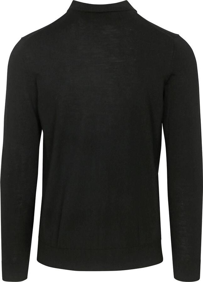 PROFUOMO Heren Polo's & T-shirts Polo Long Sleeve Zwart
