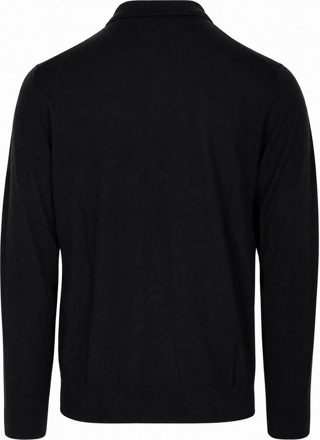Profuomo Longsleeve Poloshirt Merinowol Zwart - Foto 2