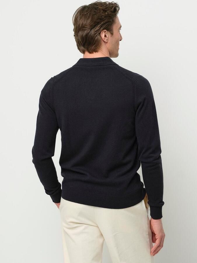 Profuomo Sweater Longsleeve Poloshirt Wol Blend Navy - Foto 4