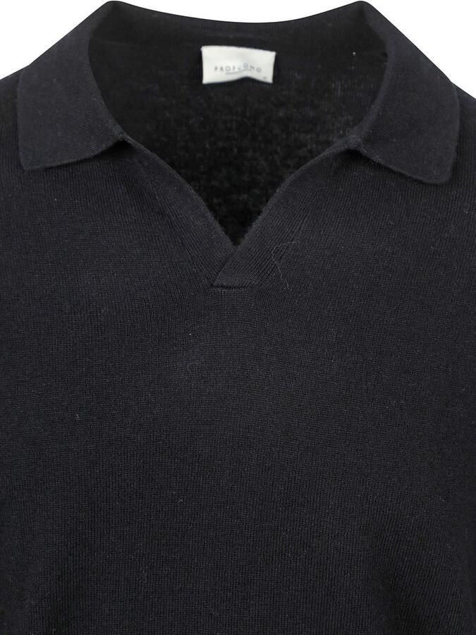 Profuomo Sweater Longsleeve Poloshirt Wol Blend Navy - Foto 5
