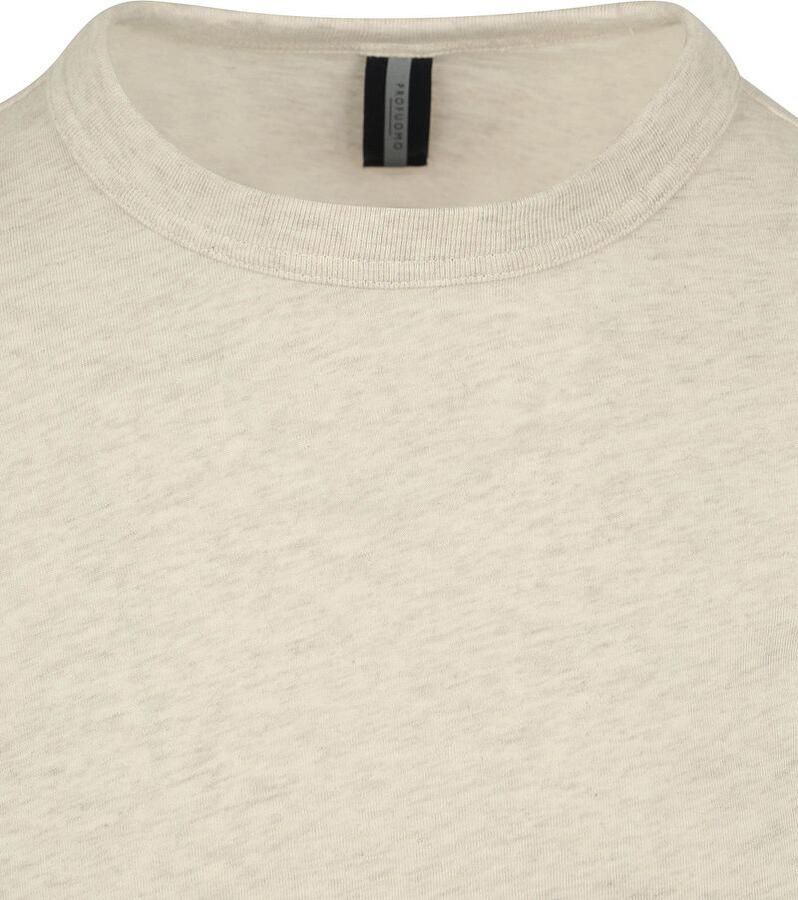 PROFUOMO Heren Polo's & T-shirts T-shirt Long Sleeve Beige