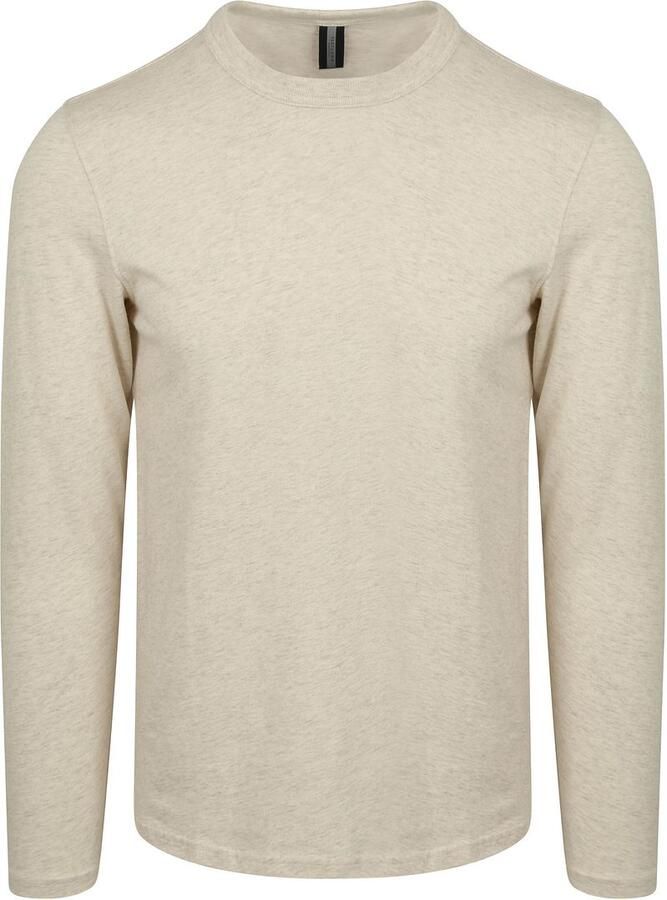 PROFUOMO Heren Polo's & T-shirts T-shirt Long Sleeve Beige
